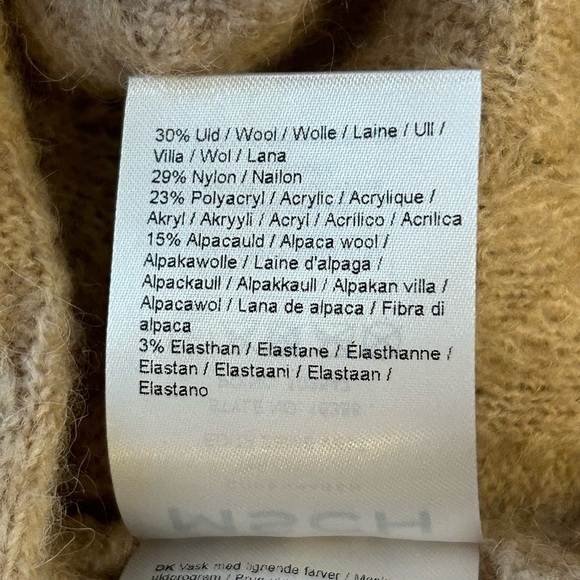 Moss Copenhagen NWT EDITA
 ZENIE Tan Wool Cable  Knit VEST Sz L - Picture 6 of 7